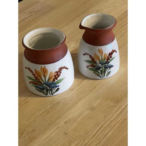 Emerson Creek Pottery Creamer And Sugar Red Clay - Picture 2 of 6